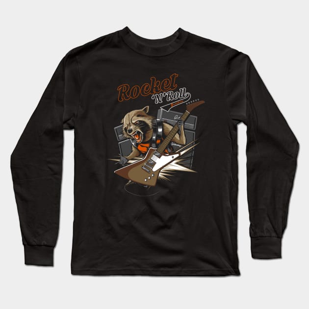 Rocket and Roll Long Sleeve T-Shirt by RedBug01